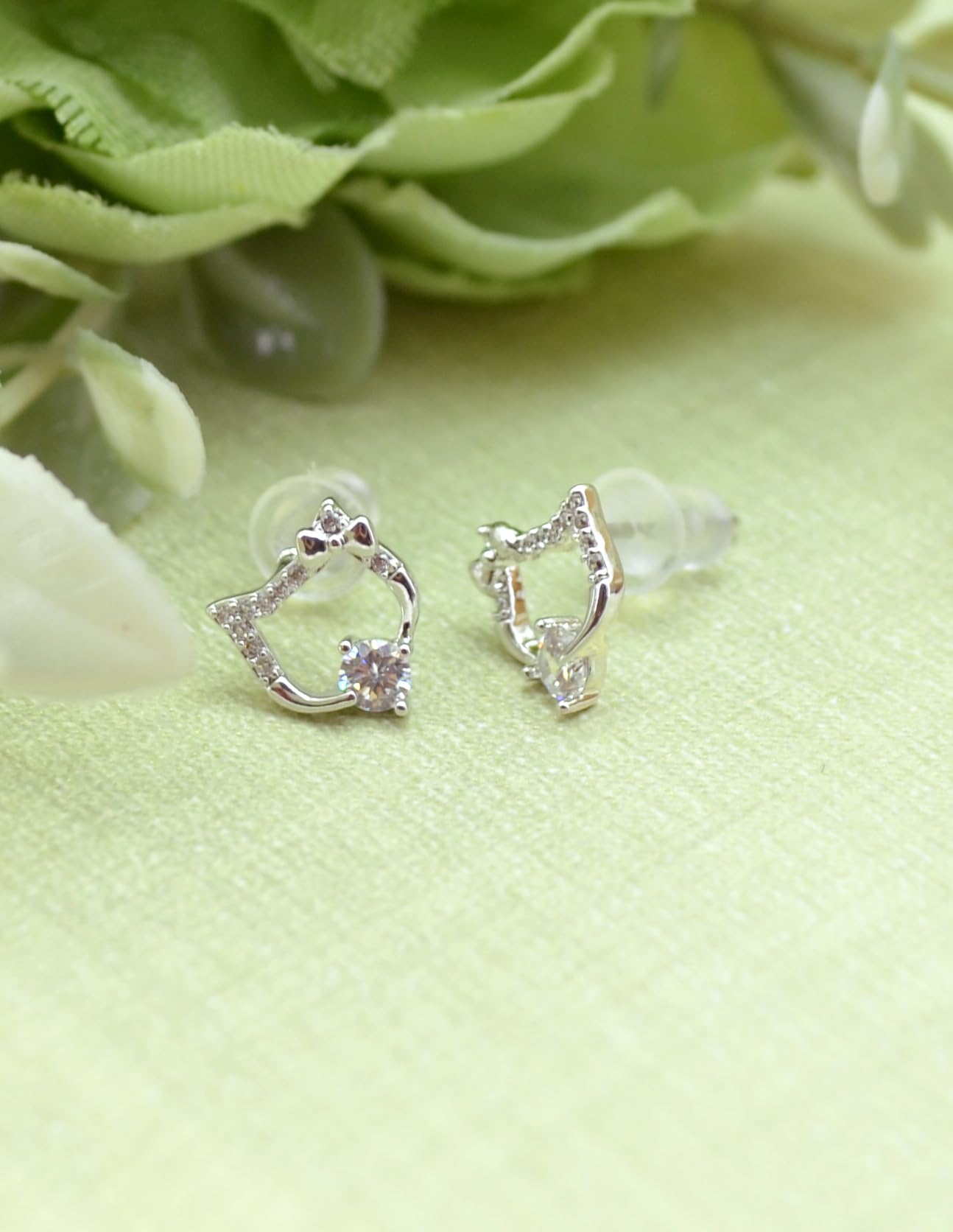 Saloni Fashion Jewellery Attractive Round and Fish Design Combo of 3 Silver Plated Stud Earring For Women and Girls