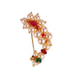 Saloni Fashion Jewellery Traditional Admirable Oval Shape Gold Plated Maharashtrian Nosepin / Nath Without Piercing For Women and Girls - view 2