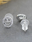 Saloni Fashion Jewellery Round and Smiley Shape CZ Brass Silver Plated Set of 3 Combo Stud Earring For Women and Girls - view 5