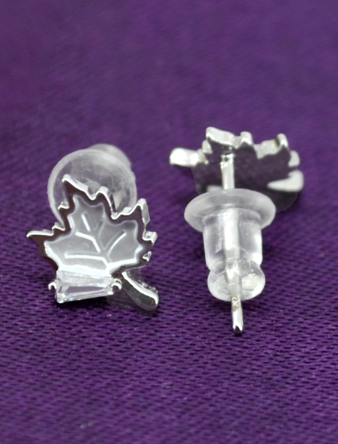 Saloni Fashion Jewellery Finely Round and Leaf Design CZ Brass Silver Plated Set of 3 Combo Stud Earring For Women and Girls