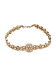 Saloni Fashion Jewellery Attractive Flower Design and Pearl Brown Kundan Stone Antique Gold Plated Mathapatti(Sheeshphool) For Women and Girls - view 2