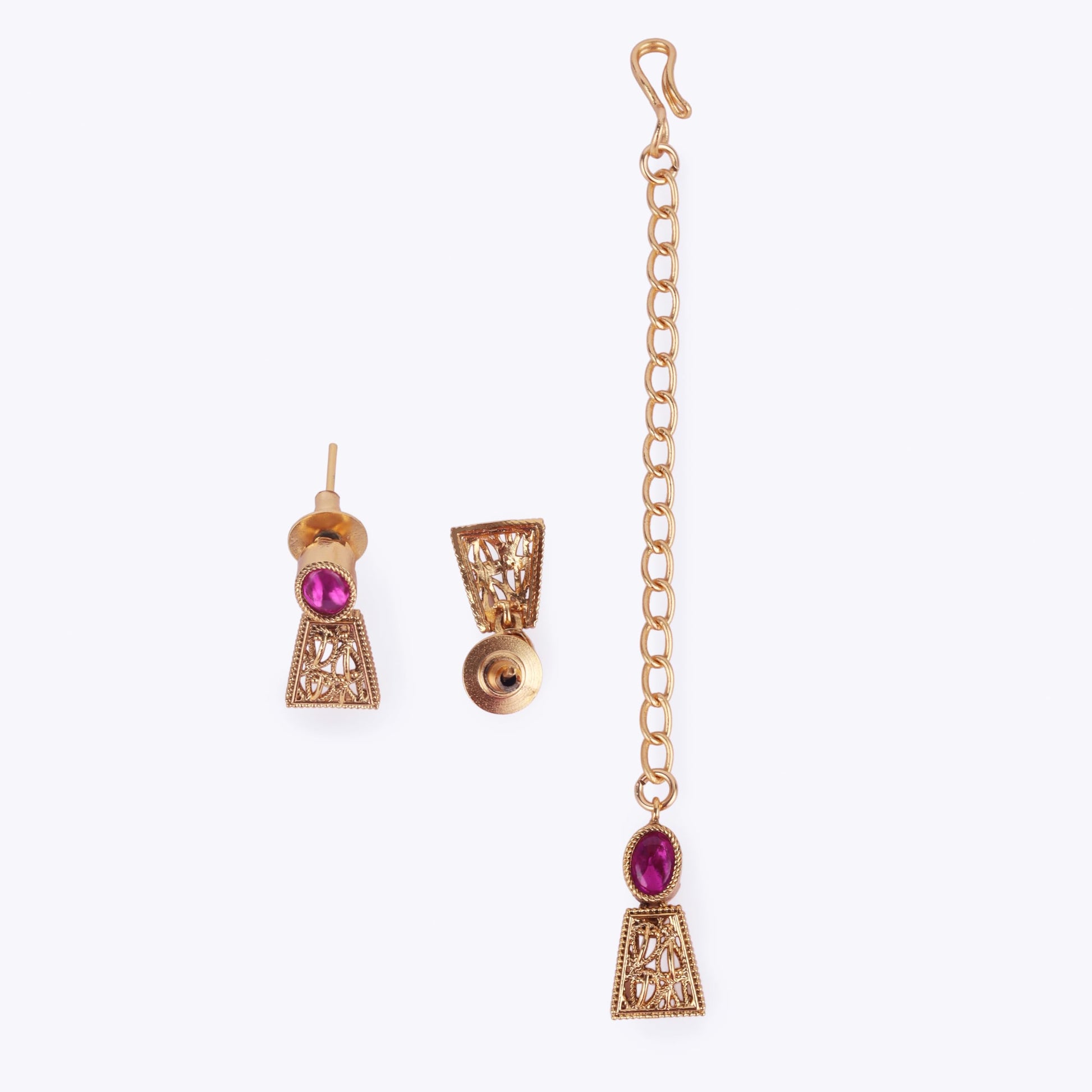 Saloni Fashion Jewellery Ethnic Rajwadi Gold Plated Choker Necklace Set With Maangtikka For Women and Girls