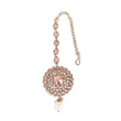 Saloni Fashion Jewellery Traditional Oval and Round Shape Silver Gold Plated Brass Maang Tikka For Women - view 4