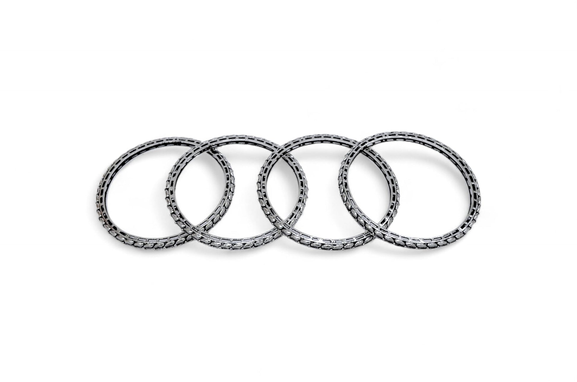 Saloni Fashion Jewellery Stylish Box Chain Oxidised Silver Plated Set of 4 Bangle For Women and Girls