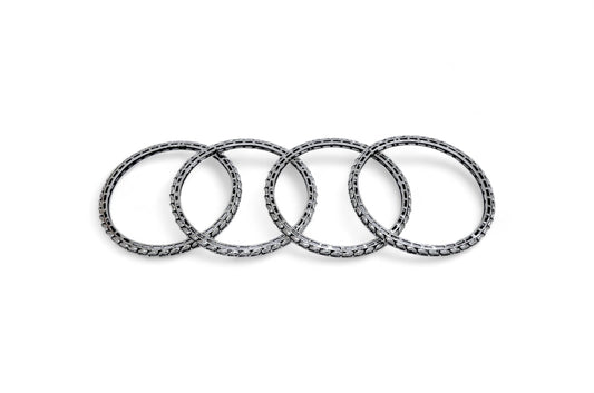 Saloni Fashion Jewellery Stylish Box Chain Oxidised Silver Plated Set of 4 Bangle For Women and Girls