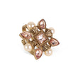 Saloni Fashion Jewellery Superb Flower and Oval Shape Gold Plated Set of 2 Combo Adjustable Finger Ring For Women - view 3