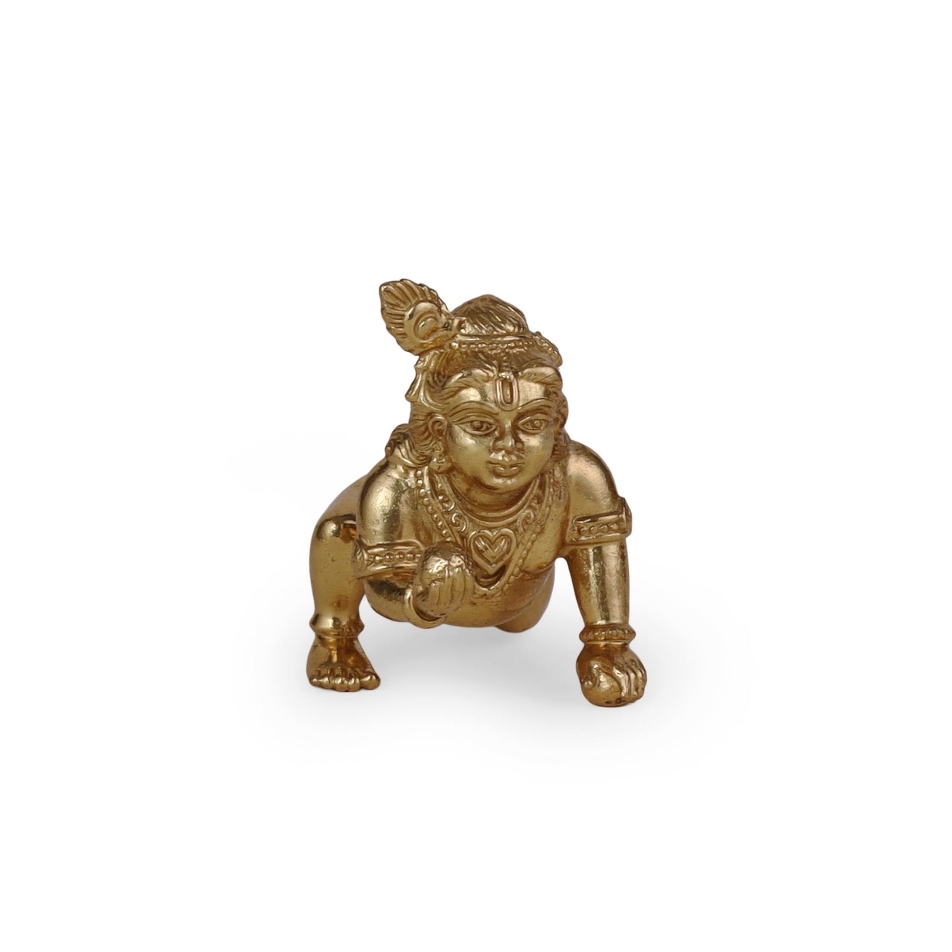 Saloni Fashion Jewellery Lord Krishna Gold Plated Idol/Murti Home And Office Decorative Gifting