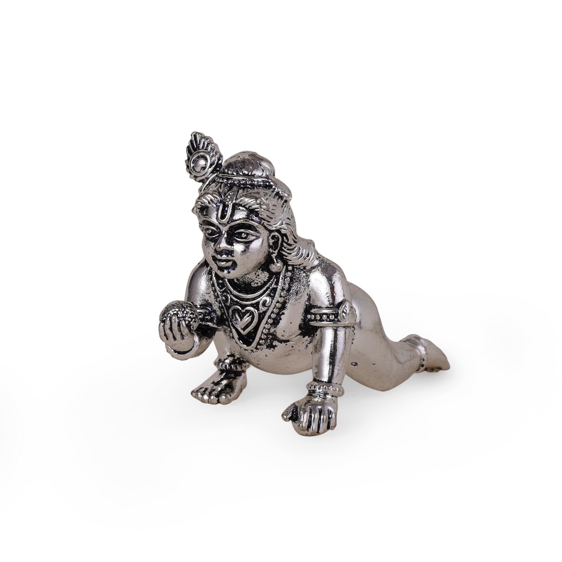 Saloni Fashion Jewellery Lord Krishna Silver Gold plated Idol/Murti Home And Office Decorative Gifting