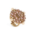 Saloni Fashion Jewellery Round and Flower Design Gold Plated Set of 2 Combo Brass Adjustable Finger Ring For Women - view 4