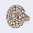 Saloni Fashion Jewellery Gorgeous Round and Oval Shape Gold Plated Adjustable Finger Ring For Women - view 3