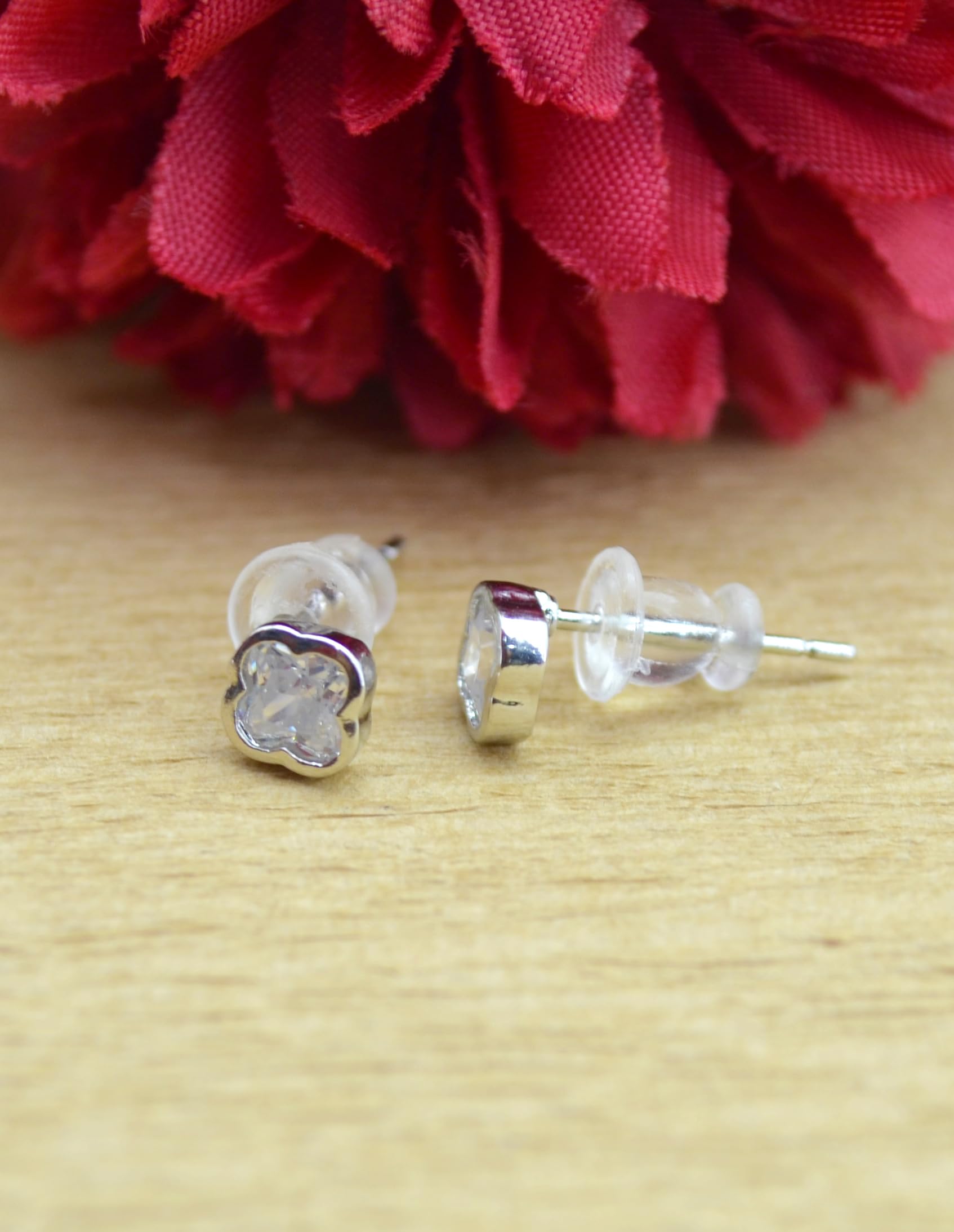Saloni Fashion Jewellery Trendy Flower Desing Combo of 3 Silver Plated Stud Earring For Women and Girls