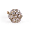 Saloni Fashion Jewellery Flower Design White Stone Gold Plated Brass Adjustable Finger Ring For Women