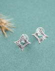 Saloni Fashion Jewellery Star Design CZ Brass Silver Plated Stud Earring For Women and Girls