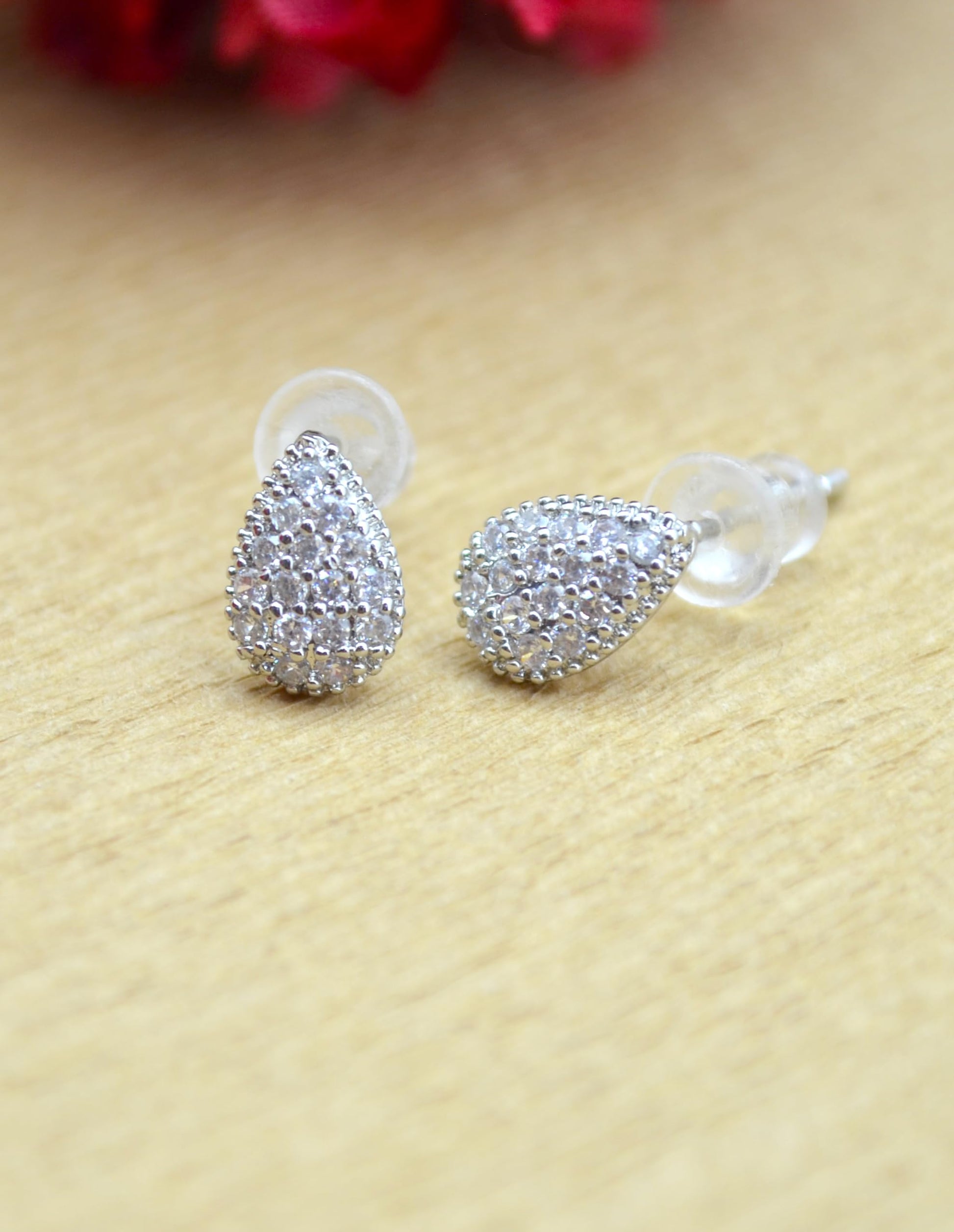Saloni Fashion Jewellery Graceful Oval Shape Combo of 3 Silver Plated Stud Earring For Women and Girls