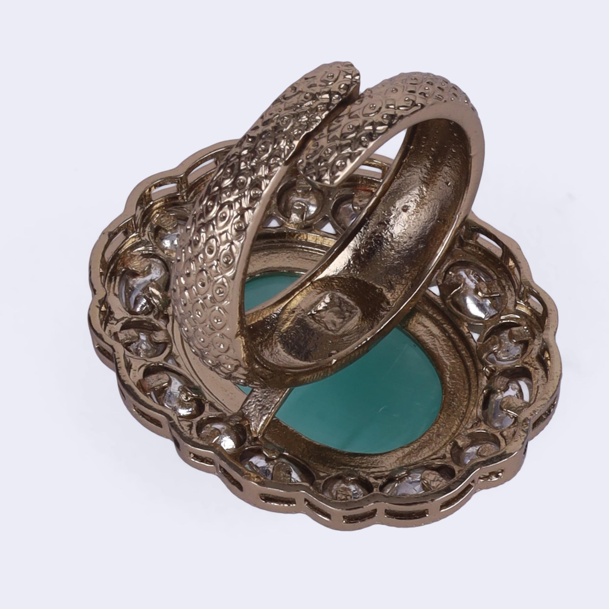 Saloni Fashion Jewellery Desirable Round Shape Gold Plated Adjustable Finger Ring For Women and Girls