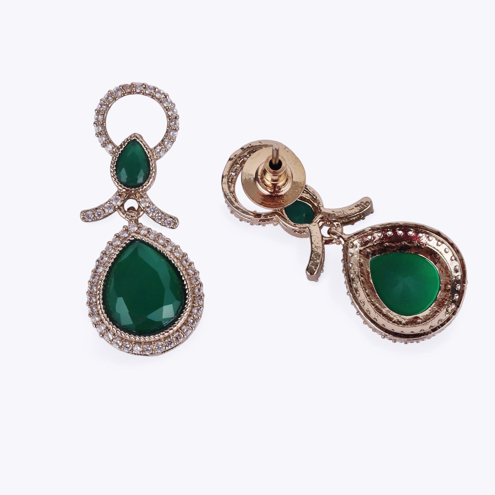 Saloni Fashion Jewellery Charming Round and Oval Shape Gold Plated Dangle Earring With Maangtikka For Women and Girls