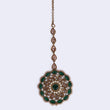 Saloni Fashion Jewellery Trendy Round and Oval Shape Gold Plated Maang Tikka For Women and Girls - view 4