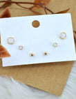 Saloni Fashion Jewellery Round Shape Combo of 3 Gold Plated Stud Earring For Women and Girls - view 3