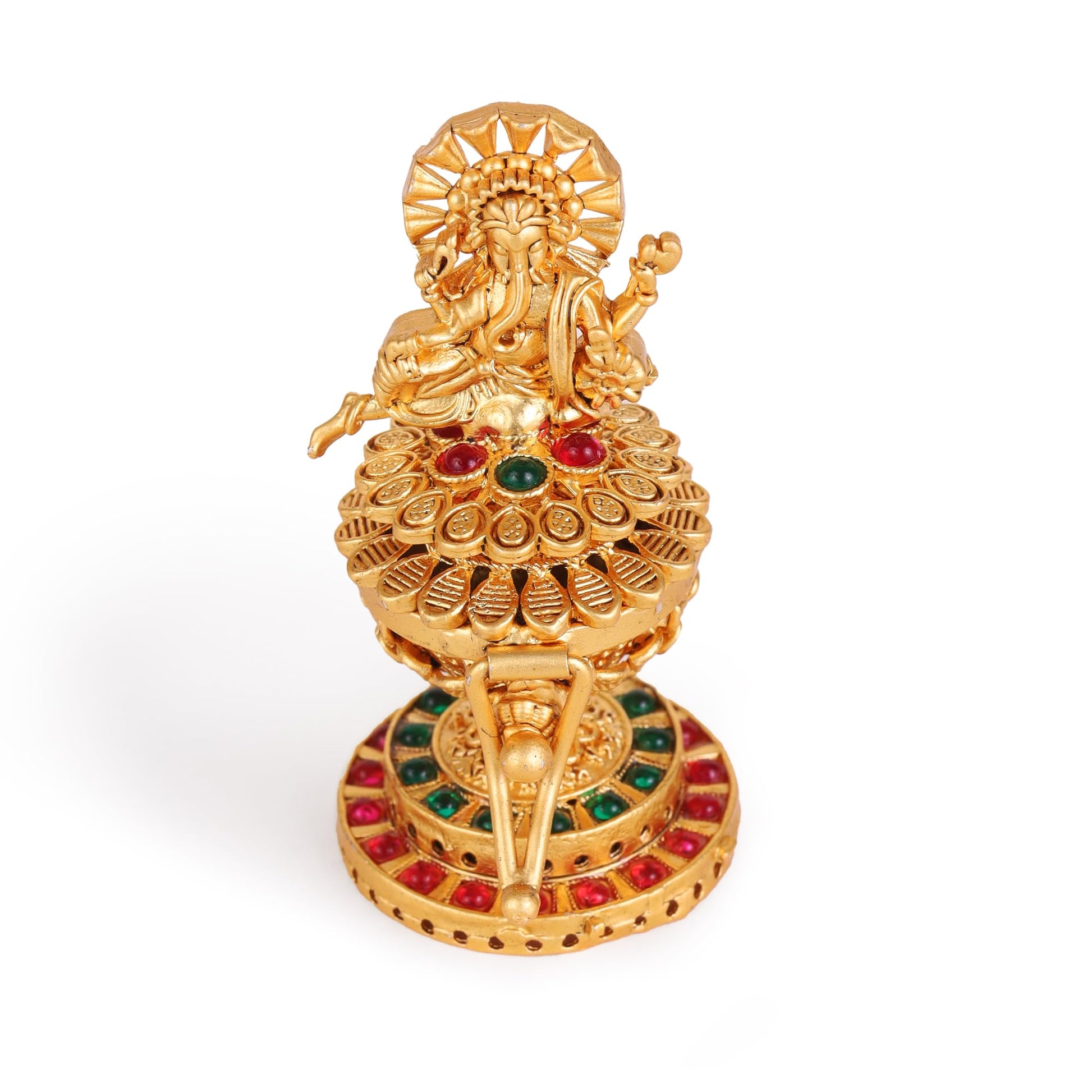 Saloni Fashion Jewellery Traditional Lord Ganesha Design Gold Plated Brass Sindoor Dani/Dibbi For Women