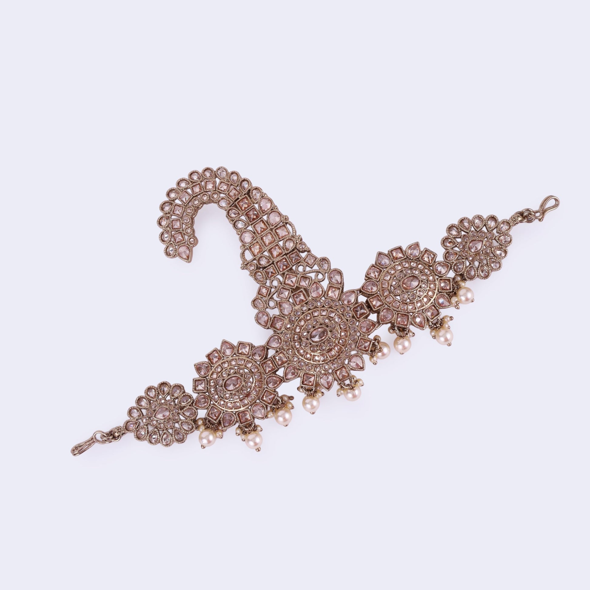 Saloni Fashion Jewellery Traditional Gorgeous Round and Oval Shape Gold Plated Pagdi Wedding Safa kalgi For Groom