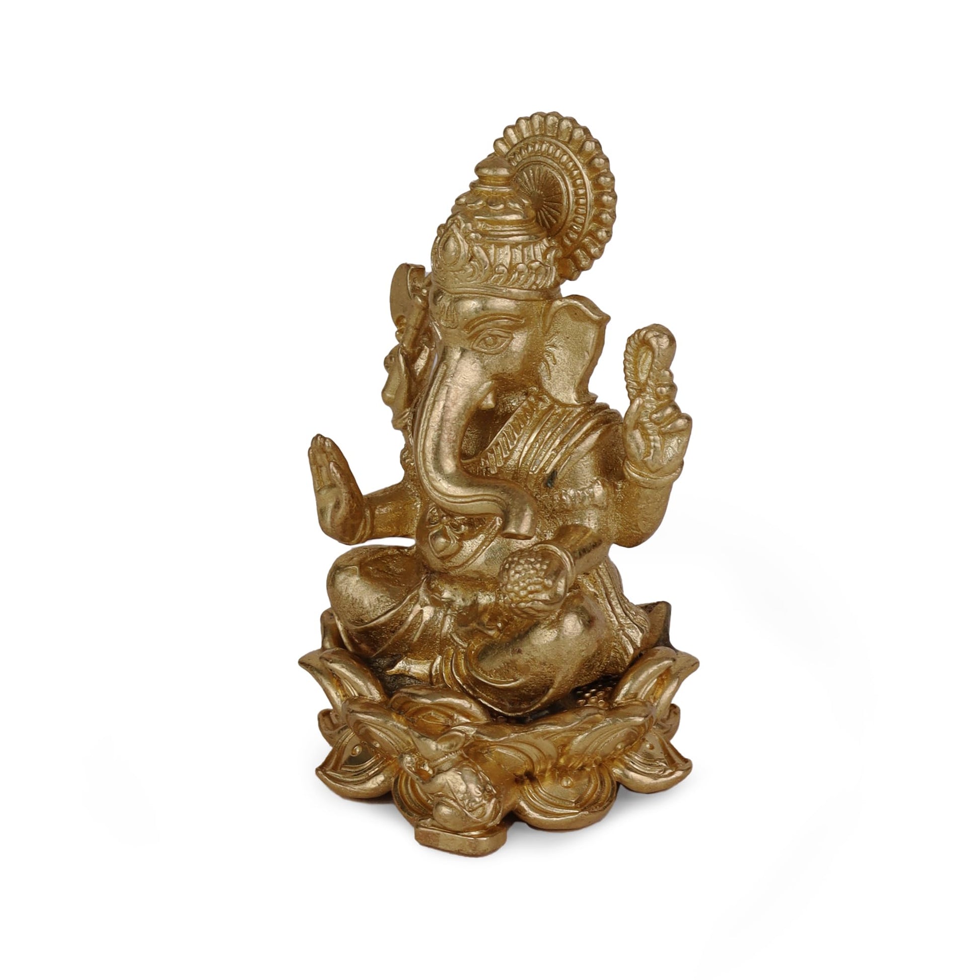 Saloni Fashion Jewellery Lord Ganesha Gold Plated Idol/Murti Home And Office Decorative Gifting
