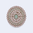 Saloni Fashion Jewellery Glimmery Round Shape Gold Plated Adjustable Finger Ring For Women