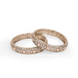Saloni Fashion Jewellery Lavish Round Shape Crystal Stone Antique Gold Plated Set Of 2 Bangles For Women - view 4