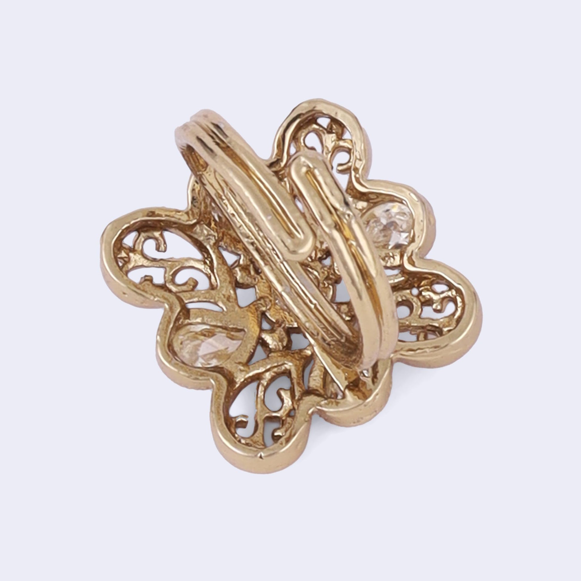 Saloni Fashion Jewellery Stylish Paisley Design Gold Plated Adjustable Finger Ring For Women
