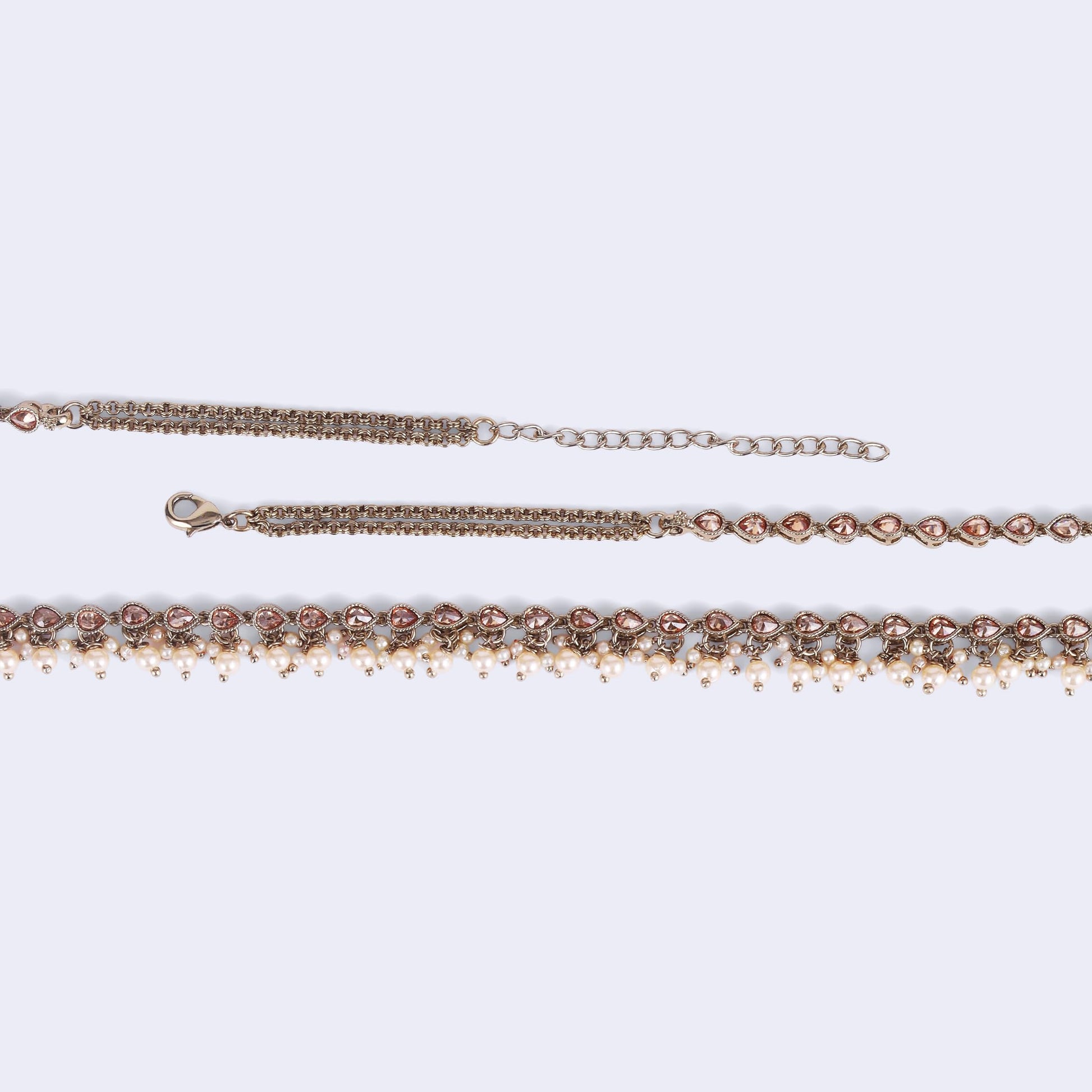 Saloni Fashion Jewellery Splendid Oval Shape and Pearl Drop Gold Plated Kamarband(Waist Belt)For Women