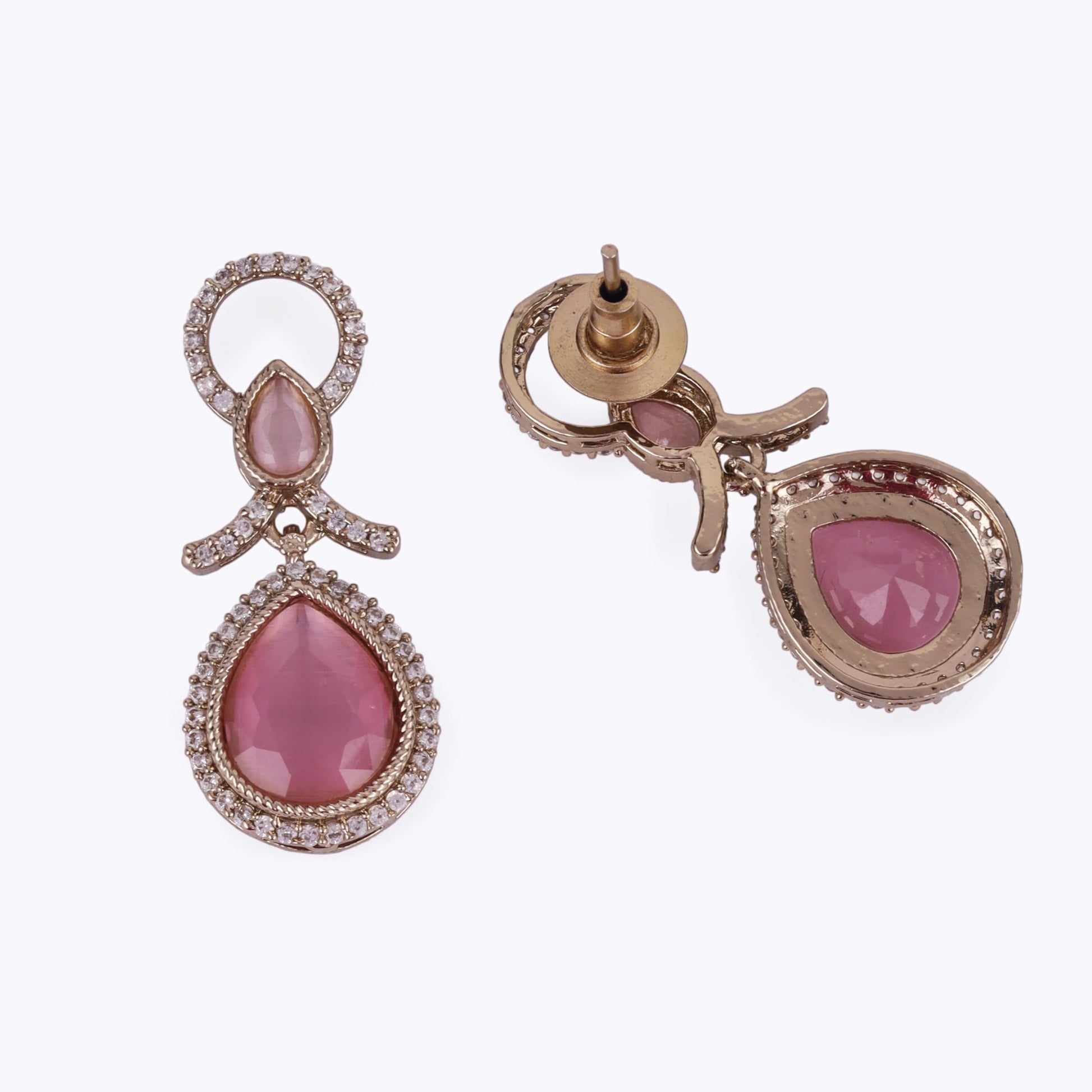 Saloni Fashion Jewellery Astonish Round and Oval Shape Gold Plated Dangle Earring With Maangtikka For Women and Girls