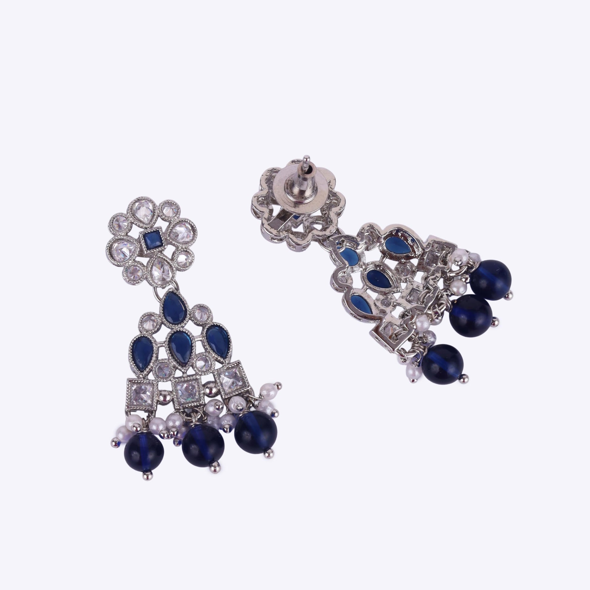 Saloni Fashion Jewellery Graceful Round and Leaf Shape Silver Plated Dangle Earring For Women and Girls