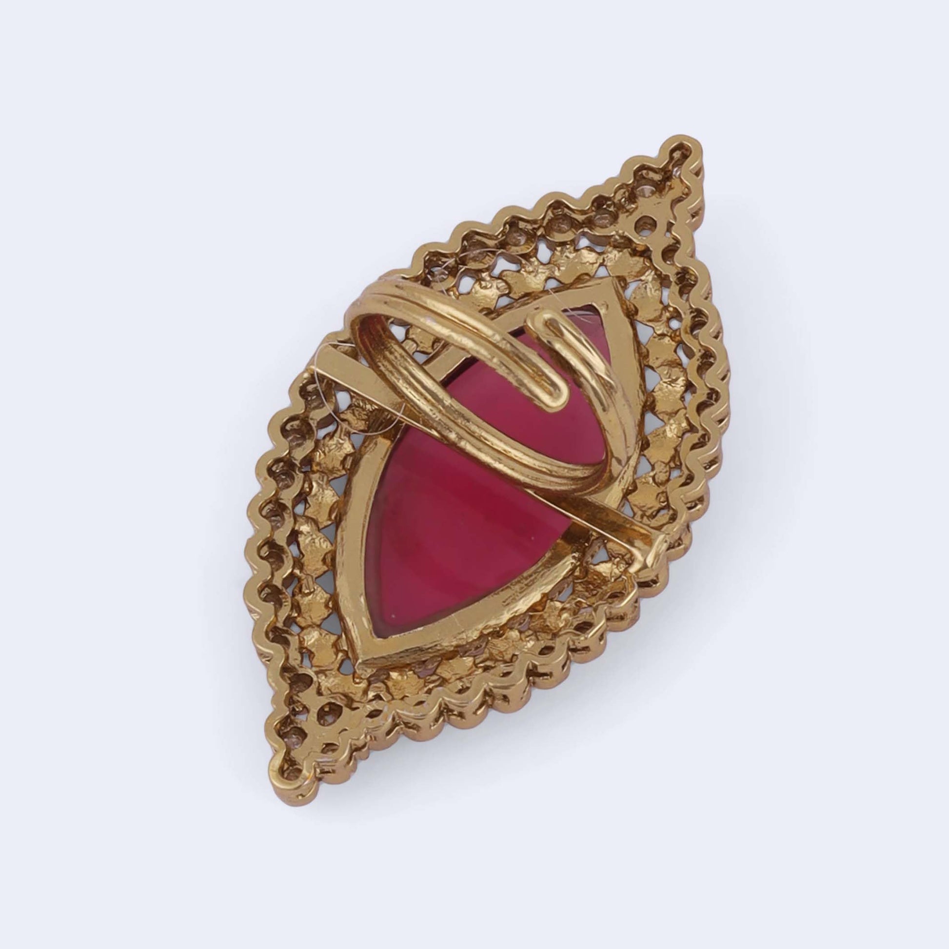 Saloni Fashion Jewellery Lavish Oval Shape Center Pink Stone Gold Plated Adjustable Finger Ring For Women