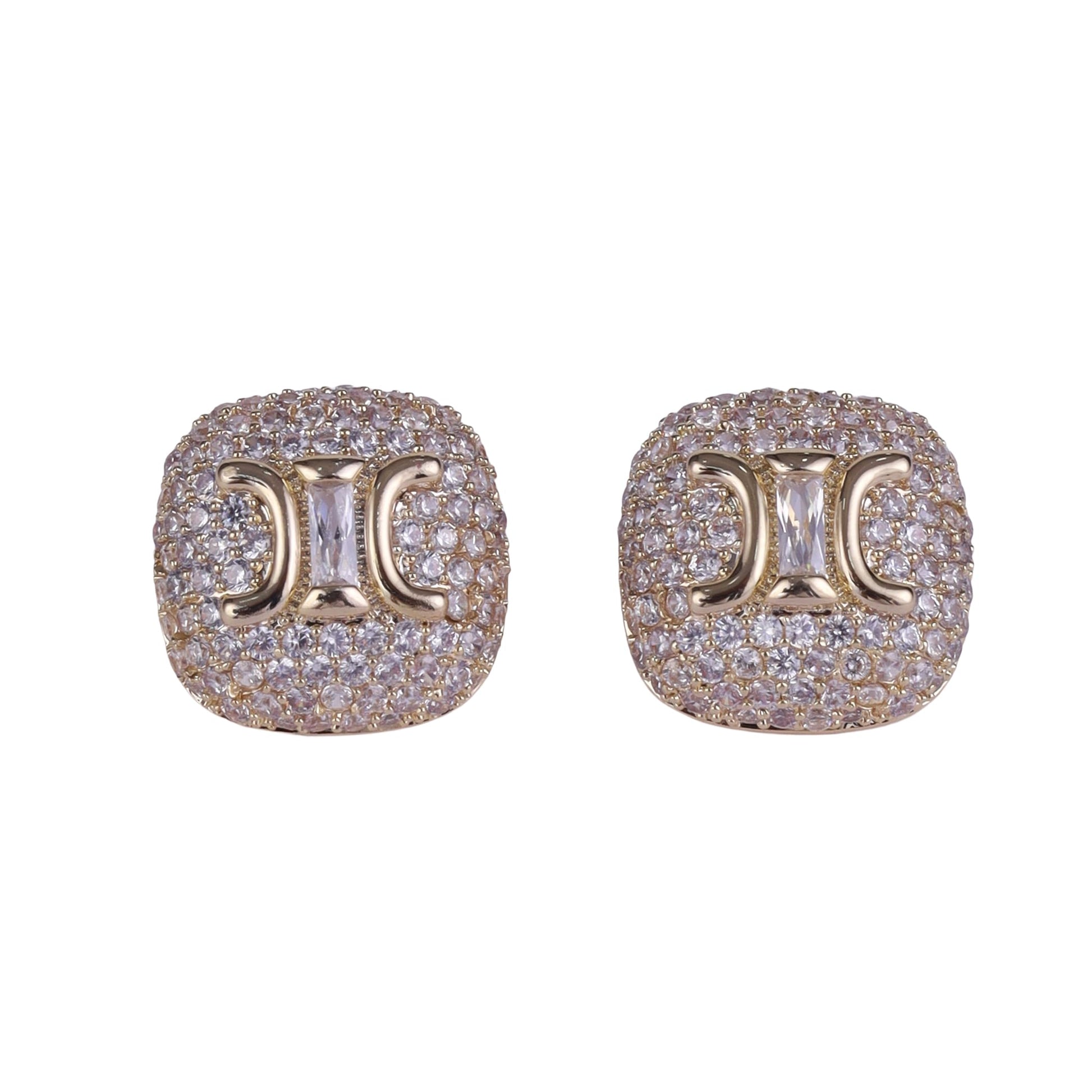 Saloni Fashion Jewellery Crystal Letter X Charm Gold Plated Stud Earring For Women