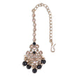 Saloni Fashion Jewellery Traditional Oval and Flower Shape Silver Gold Plated Brass Maang Tikka For Women - view 4