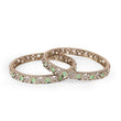 Saloni Fashion Jewellery Luxurious Green Crystal Antique Gold Plated Set Of 2 Bangles For Women - view 4