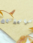 Saloni Fashion Jewellery Lovely Heart Shape Combo of 3 Silver Plated Stud Earring For Women and Girls - view 7