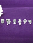 Saloni Fashion Jewellery Square Shape CZ Brass Silver Plated Set of 3 Combo Stud Earring For Women and Girls - view 3