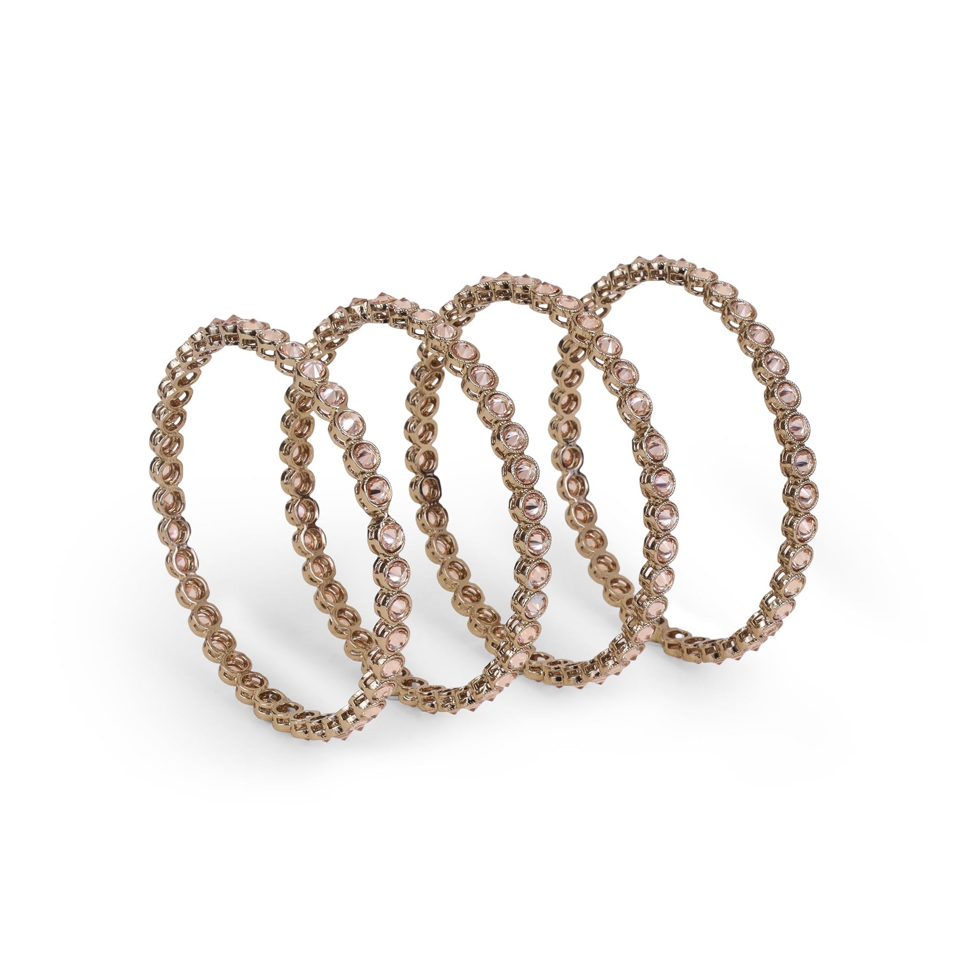 Saloni Fashion Jewellery Delightful Brown Stone Antique Gold Plated Set Of 4 Bangles For Women