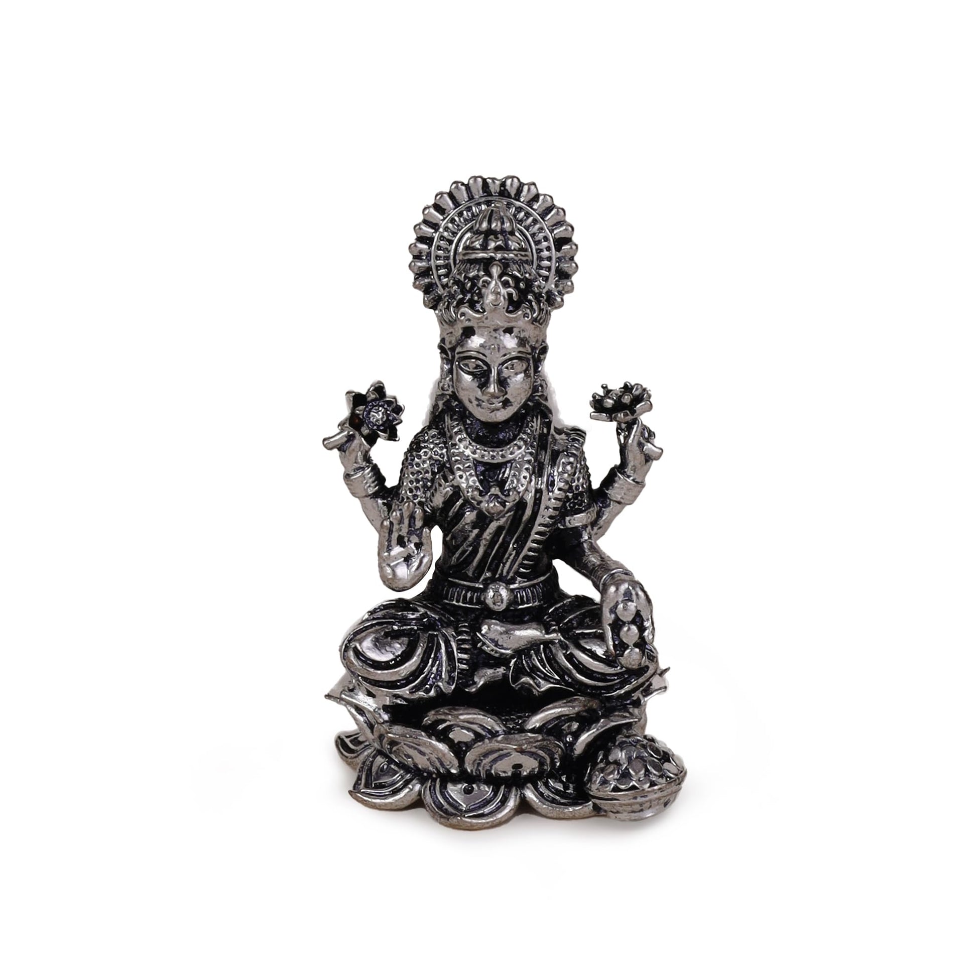 Saloni Fashion Jewellery Devi Laxmi Silver Gold plated Idol/Murti Home And Office Decorative Gifting