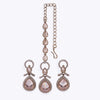 Creative Round and Oval Shape Gold Plated Dangle Earring With Maangtikka