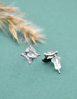 Saloni Fashion Jewellery Star Design CZ Brass Silver Plated Stud Earring For Women and Girls - view 4