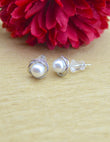 Saloni Fashion Jewellery Round Shape Mother of Pearl Combo of 3 Silver Plated Stud Earring For Women and Girls - view 4