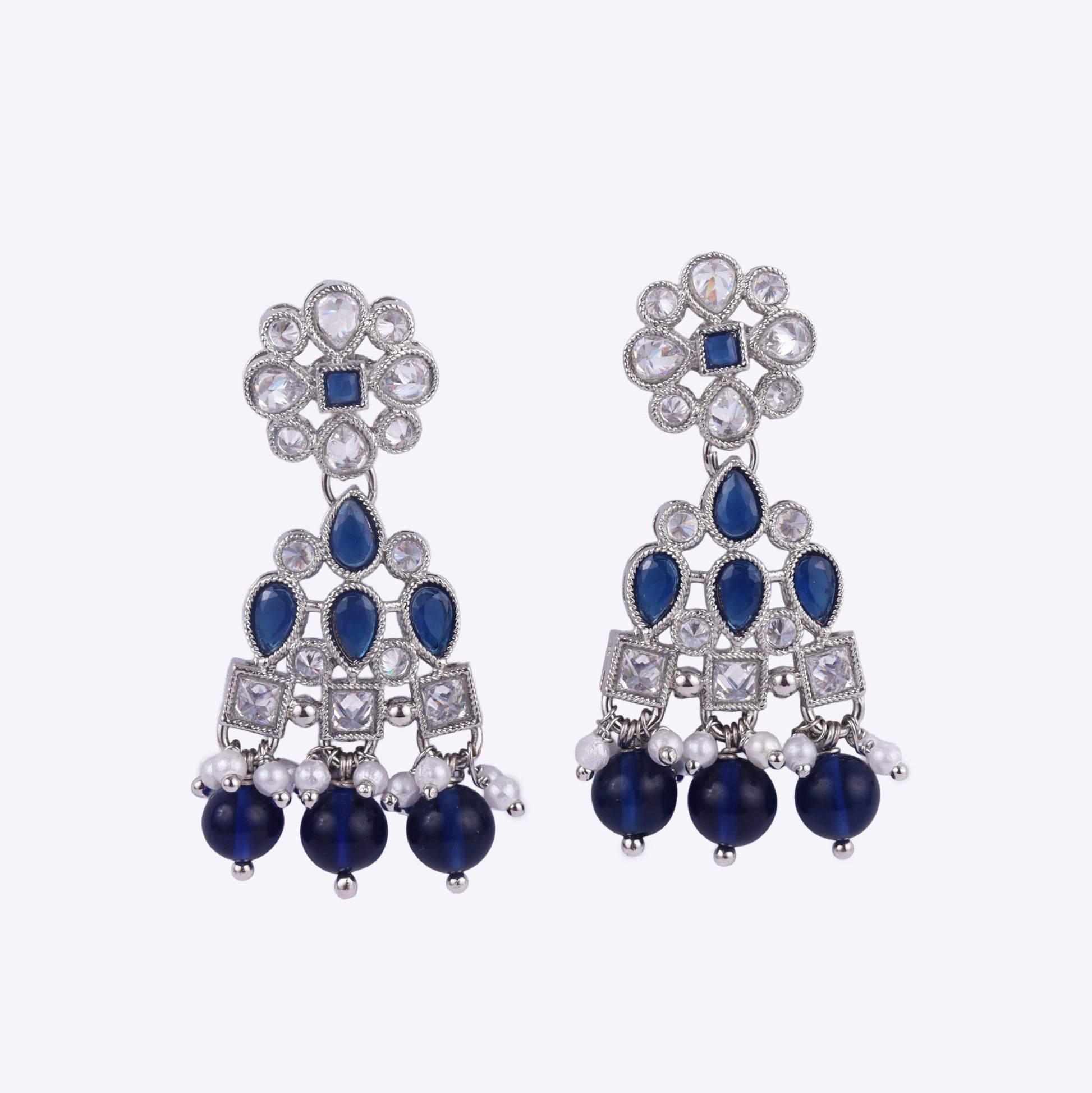 Saloni Fashion Jewellery Graceful Round and Leaf Shape Silver Plated Dangle Earring For Women and Girls