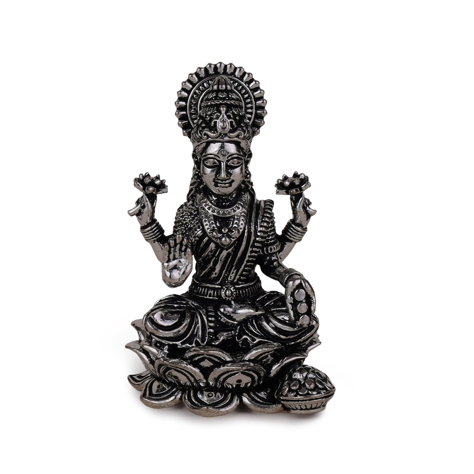 Saloni Fashion Jewellery Devi Laxmi Silver Gold plated Idol/Murti Home And Office Decorative Gifting