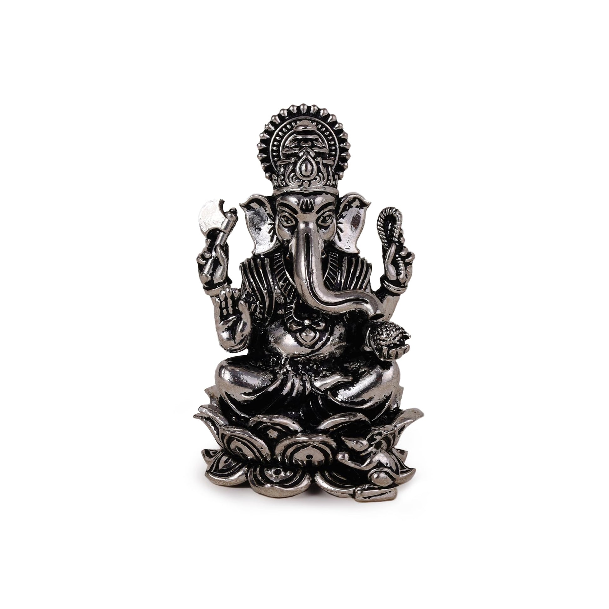 Saloni Fashion Jewellery Lord Ganesha Silver Gold plated Idol/Murti Home And Office Decorative Gifting