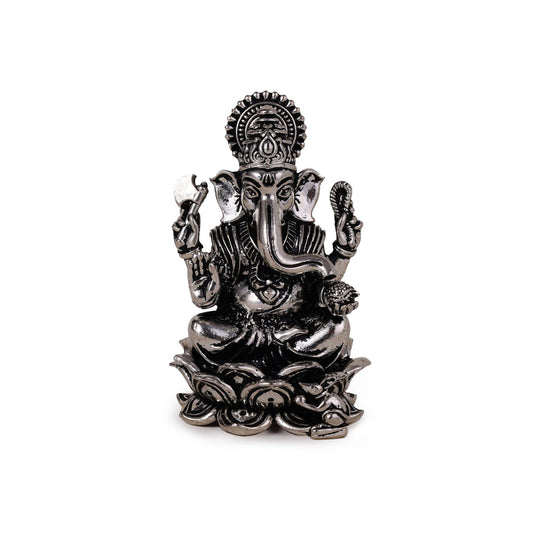 Saloni Fashion Jewellery Lord Ganesha Silver Gold plated Idol/Murti Home And Office Decorative Gifting