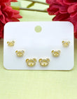 Saloni Fashion Jewellery Caty Mau Shape Combo of 3 Gold Plated Stud Earring For Women and Girls - view 3