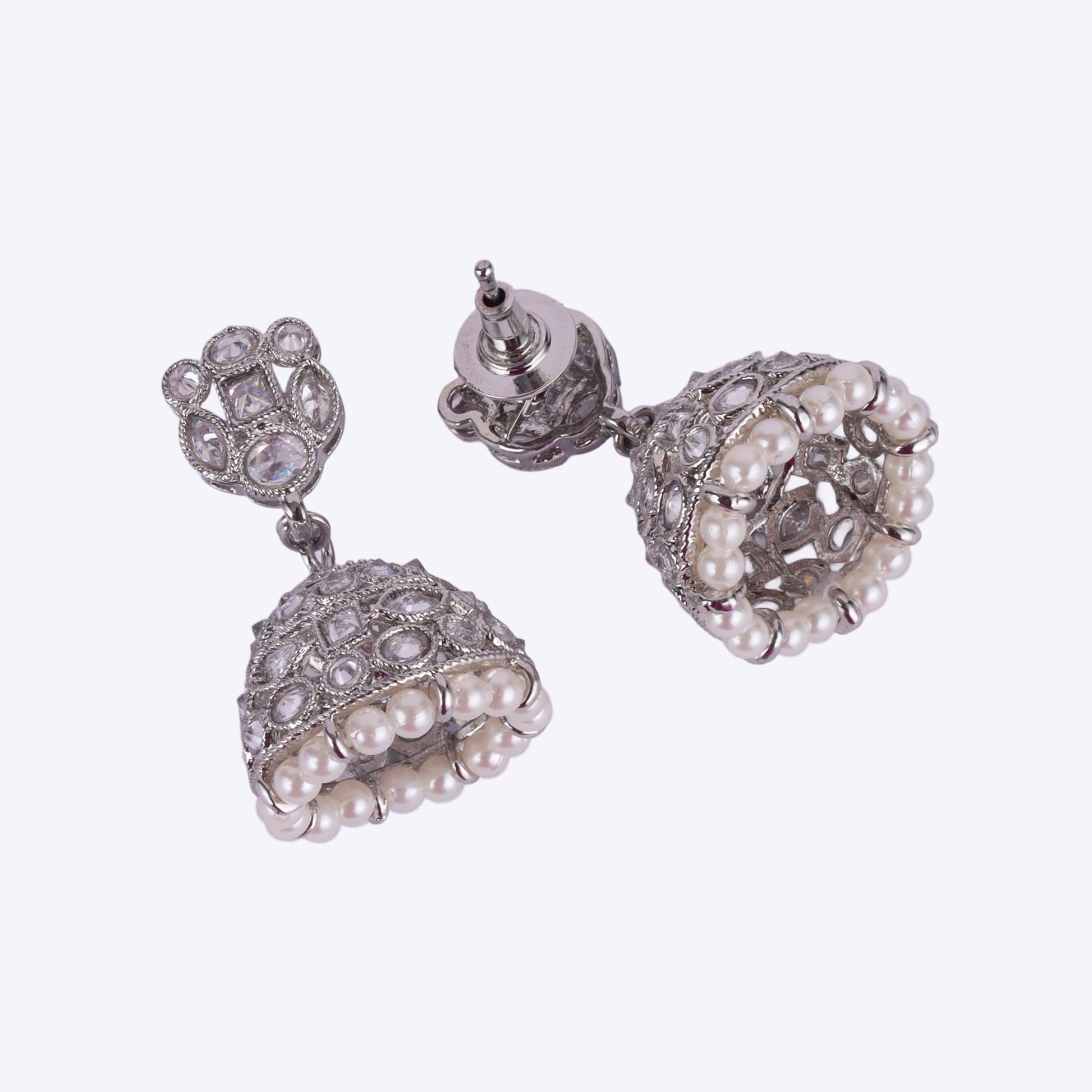 Saloni Fashion Jewellery Charming Round Shape Silver Plated Jhumki Earring For Women and Girls