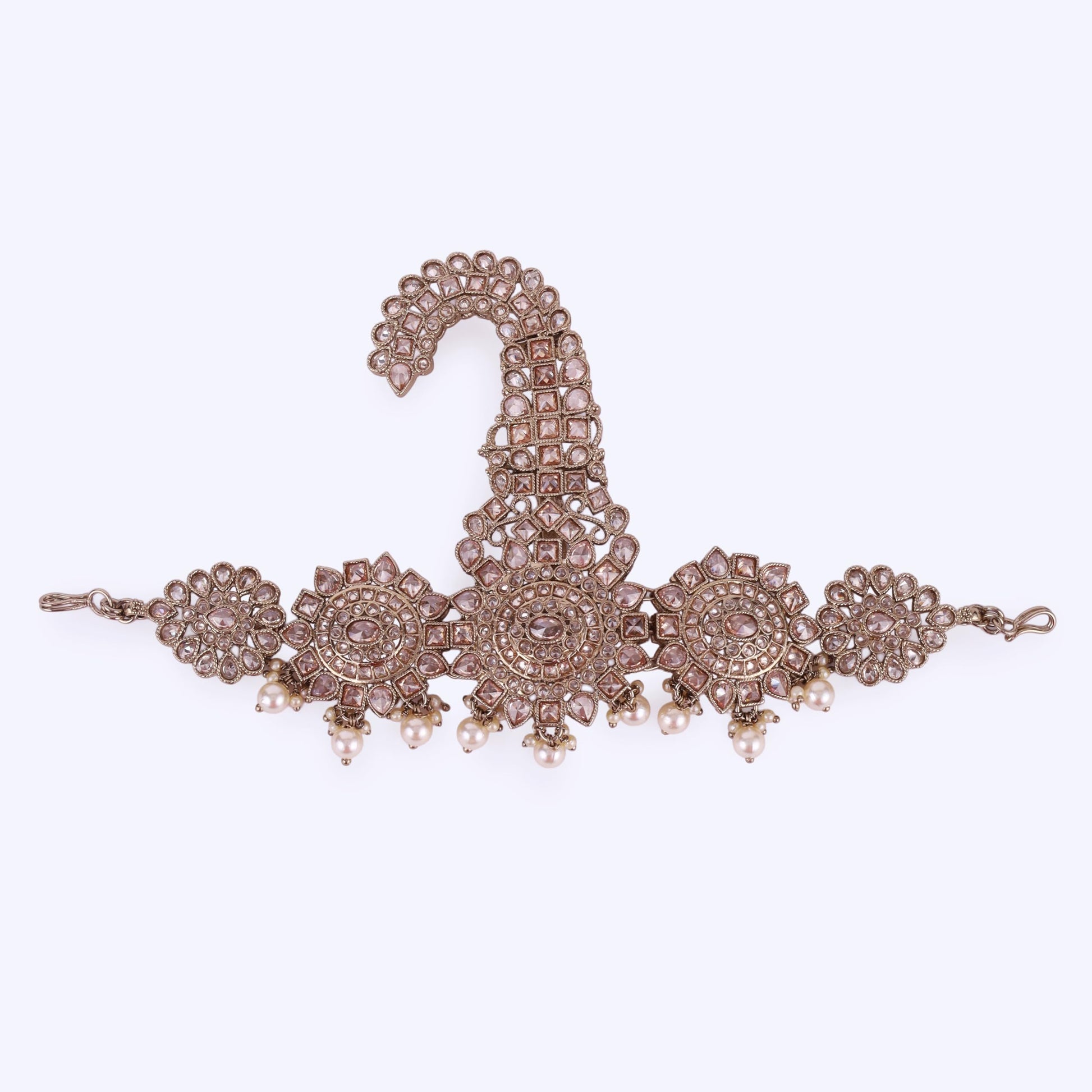 Saloni Fashion Jewellery Traditional Gorgeous Round and Oval Shape Gold Plated Pagdi Wedding Safa kalgi For Groom