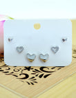 Saloni Fashion Jewellery Heart Shape Combo of 3 Silver Plated Stud Earring For Women and Girls - view 3